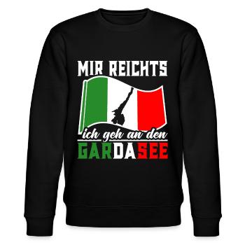 Gardasee Italien Urlaub - Stanley/Stella Unisex Bio-Sweatshirt CHANGER  - Schwarz - Vorne - Nik (191cm) & Marisol (170cm)
