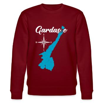 Lac de Garde Destination - Sweat bio CHANGER Stanley/Stella Unisexe - bordeaux - Devant - Nik (191cm) & Marisol (170cm)