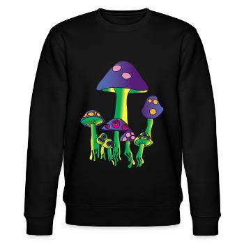 Psychedelic Mushrooms - Sweat bio CHANGER Stanley/Stella Unisexe - noir - Devant - Nik (191cm) & Marisol (170cm)