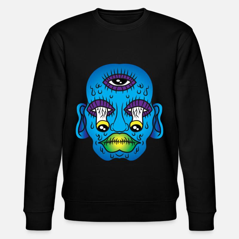 Psychedelic Kunst Psychedelisch - Stanley/Stella Unisex Bio-Sweatshirt CHANGER  - Schwarz