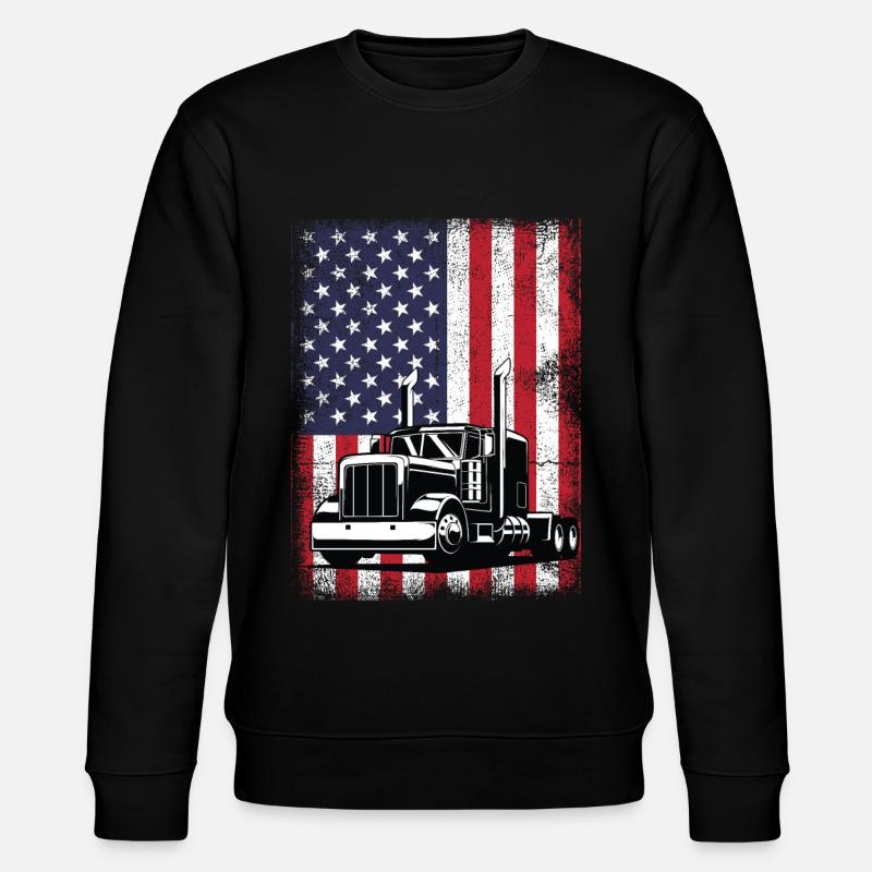 Etats-Unis Drapeau routier - Sweat bio CHANGER Stanley/Stella Unisexe - noir