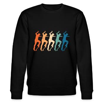Kickflip Skateboard - Stanley/Stella Unisex Bio-Sweatshirt CHANGER  - Schwarz - Vorne - Nik (191cm) & Marisol (170cm)