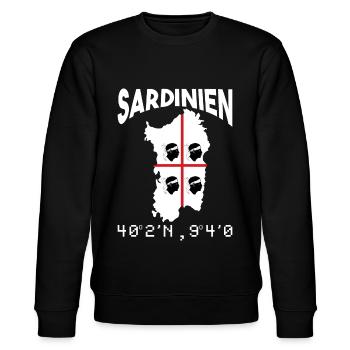Sardinien Koordinaten Sardinia Urlaub - Stanley/Stella Unisex Bio-Sweatshirt CHANGER  - Schwarz - Vorne - Nik (191cm) & Marisol (170cm)