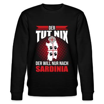 Sardinien Flagge Italien Urlaub - Stanley/Stella Unisex Bio-Sweatshirt CHANGER  - Schwarz - Vorne - Nik (191cm) & Marisol (170cm)