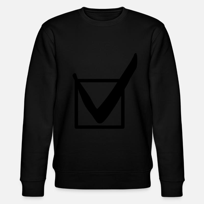 Symbol check mark gift idea - Stanley/Stella CHANGER Unisex Organic Sweatshirt - black