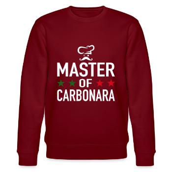 Spaghetti Carbonara Chef Maître De Carbonara - Sweat bio CHANGER Stanley/Stella Unisexe - bordeaux - Devant - Nik (191cm) & Marisol (170cm)