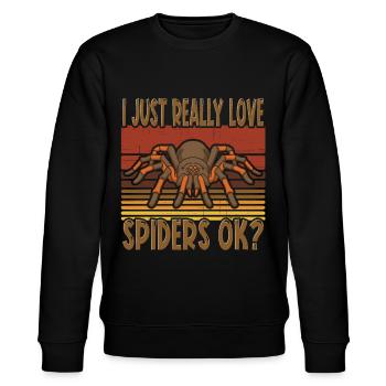 I Just Really Love Spiders Ok araignée - Sweat bio CHANGER Stanley/Stella Unisexe - noir - Devant - Nik (191cm) & Marisol (170cm)