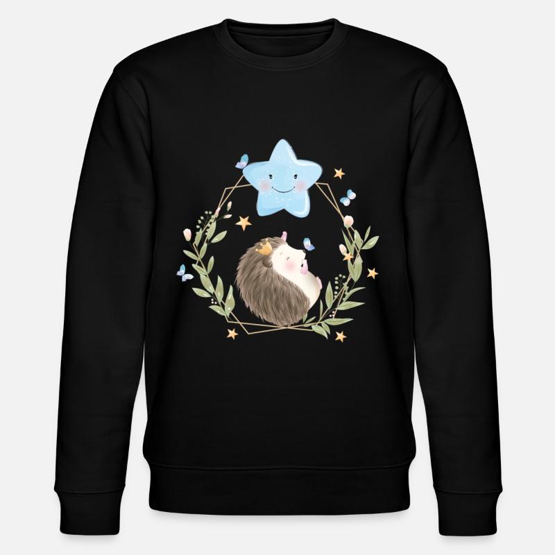 Süßer Baby Igel - Stanley/Stella Unisex Bio-Sweatshirt CHANGER  - Schwarz