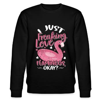Flamingo - Stanley/Stella Unisex Bio-Sweatshirt CHANGER  - Schwarz - Vorne - Nik (191cm) & Marisol (170cm)