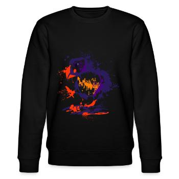 Puffin Puffin Puffin Gift - Stanley/Stella CHANGER Unisex Organic Sweatshirt - black - Front - Nik (191cm) & Marisol (170cm)