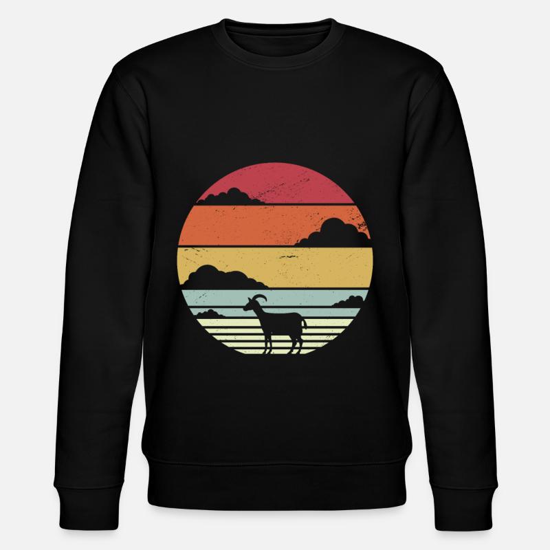 Ziege Retro - Stanley/Stella Unisex Bio-Sweatshirt CHANGER  - Schwarz
