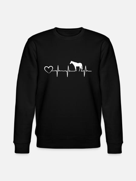 Horse heartbeat heart - Stanley/Stella CHANGER Unisex Organic Sweatshirt - black