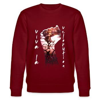 Viva La Velorution Radfahrer Klimaschutz Protest - Stanley/Stella Unisex Bio-Sweatshirt CHANGER  - Burgunderrot - Vorne - Nik (191cm) & Marisol (170cm)
