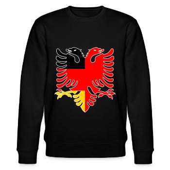 German Albanian Gift Albanian - Stanley/Stella CHANGER Unisex Organic Sweatshirt - black - Front - Nik (191cm) & Marisol (170cm)