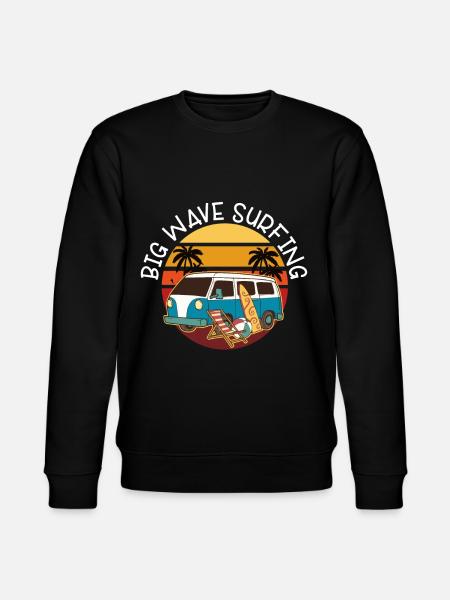 BIG WAVE SURFING SURFER - Stanley/Stella CHANGER Unisex Organic Sweatshirt - black