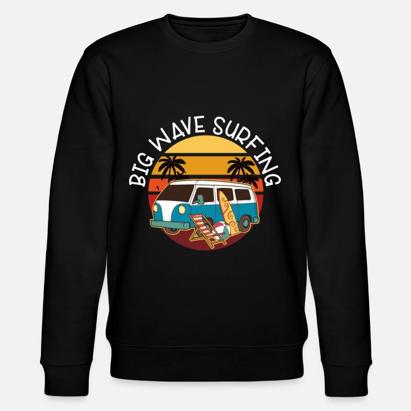 BIG WAVE SURFING SURFER - Stanley/Stella CHANGER Unisex Organic Sweatshirt - black