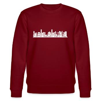 Karlsruher Karlsruhe Baden Badisch Geschenk - Stanley/Stella Unisex Bio-Sweatshirt CHANGER  - Burgunderrot - Vorne - Nik (191cm) & Marisol (170cm)