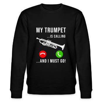 Trompete Spruch Trompetist Geschenk Trompeter - Stanley/Stella Unisex Bio-Sweatshirt CHANGER  - Schwarz - Vorne - Nik (191cm) & Marisol (170cm)