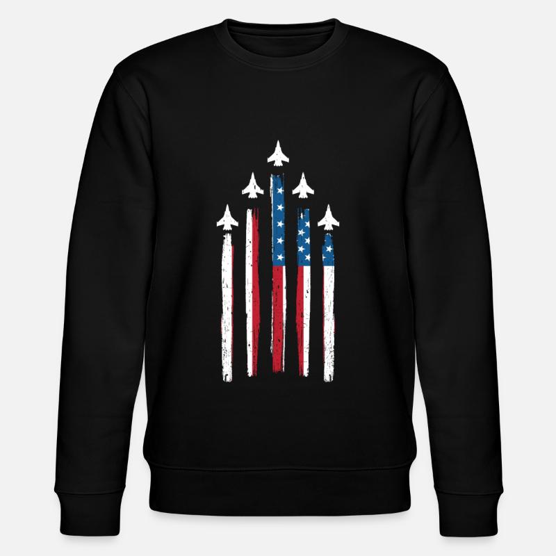 Avion Drapeau américain - Sweat bio CHANGER Stanley/Stella Unisexe - noir