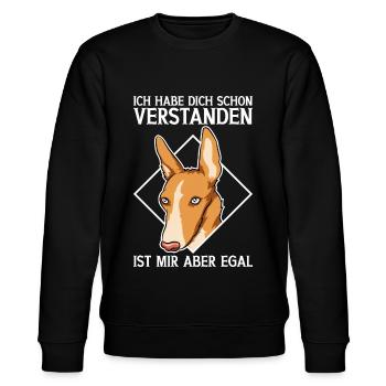 Podenco Frau Hunde Mama Geschenk - Stanley/Stella Unisex Bio-Sweatshirt CHANGER  - Schwarz - Vorne - Nik (191cm) & Marisol (170cm)