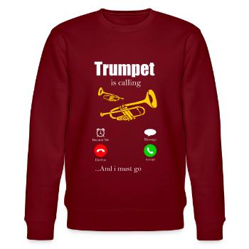 Trompete - Stanley/Stella Unisex Bio-Sweatshirt CHANGER  - Burgunderrot - Vorne - Nik (191cm) & Marisol (170cm)