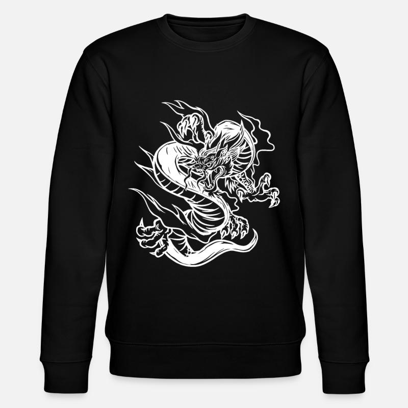 mit chinesischen Drachen chinesischem Drache - Stanley/Stella Unisex Bio-Sweatshirt CHANGER - Schwarz