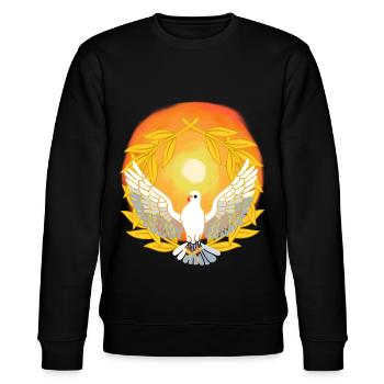 Sonnenlicht Taube Gott Jesus Frieden Schöpfung - Stanley/Stella Unisex Bio-Sweatshirt CHANGER  - Schwarz - Vorne - Nik (191cm) & Marisol (170cm)