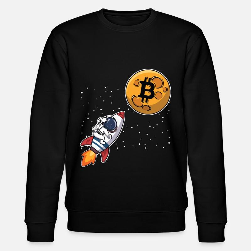 Astronaut Bitcoin - Stanley/Stella CHANGER Unisex Organic Sweatshirt - black