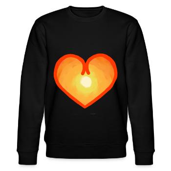 Herzlich Herz Sonnenaufgang Sonnenschein Sonne - Stanley/Stella Unisex Bio-Sweatshirt CHANGER  - Schwarz - Vorne - Nik (191cm) & Marisol (170cm)