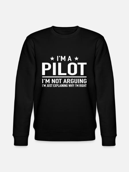 Jeg er pilot jeg ikke argumenterer Airplane Pilot Pilot Pilot - Stanley/Stella økologisk unisex-sweatshirt CHANGER  - sort