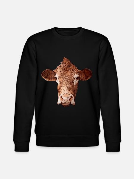 Lehmän lehmä aihe eläin kasvot eläin aihe - Stanley/Stella CHANGER unisex luomu-collegepaita - musta