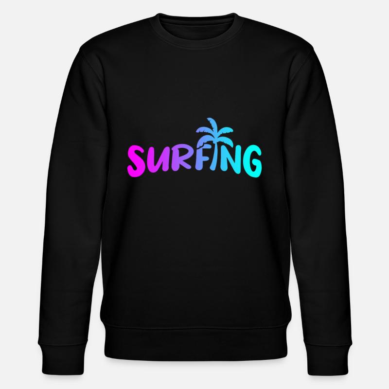 Surfing Retro - Stanley/Stella CHANGER Unisex Organic Sweatshirt - black