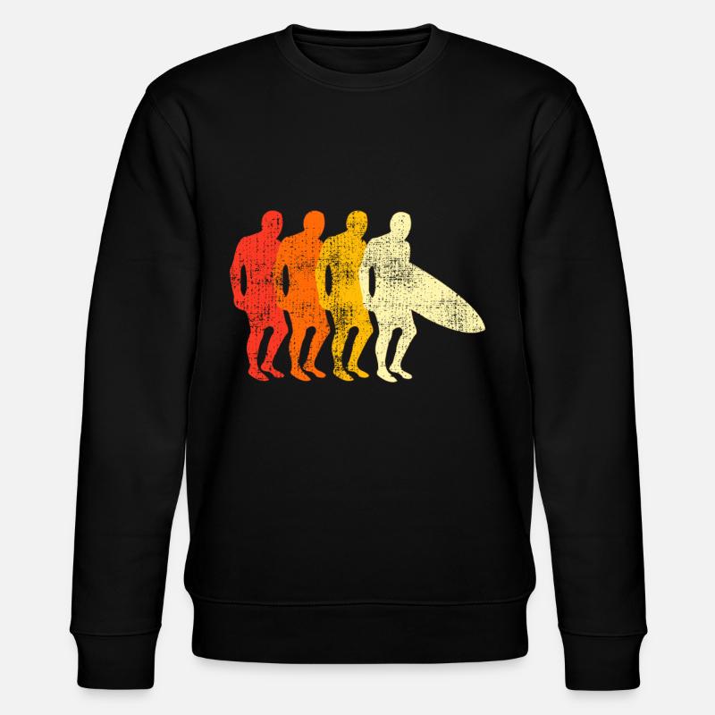 Retro Surfing Surfer - Stanley/Stella CHANGER Unisex Organic Sweatshirt - black