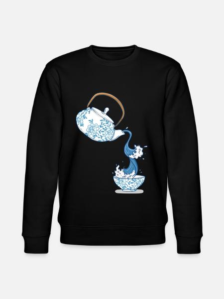 Theepot grote golf kunst tekening Japan stijl - Stanley/Stella Uniseks bio-sweatshirt CHANGER  - zwart