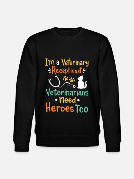 Veterinary Receptionist Veterinary Assistant Gift - Stanley/Stella CHANGER Unisex Organic Sweatshirt - black