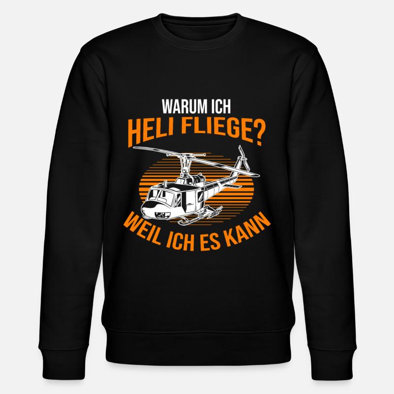 Helikopter Hubschrauber Pilot Hubschrauberpilot - Stanley/Stella Unisex Bio-Sweatshirt CHANGER  - Schwarz
