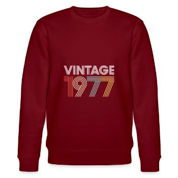 Vintage 1977 Geburtstag - Stanley/Stella Unisex Bio-Sweatshirt CHANGER  - Burgunderrot - Vorne - Nik (191cm) & Marisol (170cm)