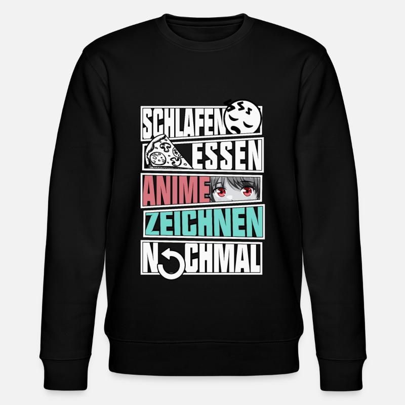 Anime Zeichnen Malen Manga Geschenk Japan Design - Stanley/Stella Unisex Bio-Sweatshirt CHANGER  - Schwarz