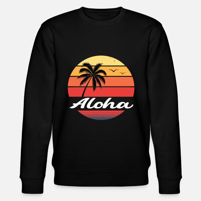 Palmen Aloha - Stanley/Stella Unisex Bio-Sweatshirt CHANGER  - Schwarz