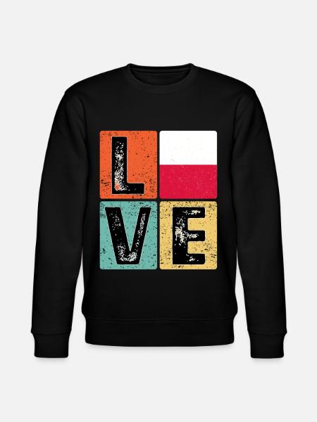 I Love Poland flag for Polish pride - Stanley/Stella CHANGER Unisex Organic Sweatshirt - black