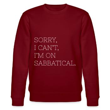 Sabbatical Year Gift Sabbatical Farewell - Stanley/Stella CHANGER Unisex Organic Sweatshirt - burgundy - Front - Nik (191cm) & Marisol (170cm)