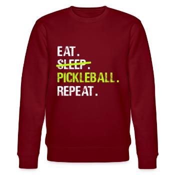 Eat Sleep Pickleball Repeat Paddleball Pickleball - Sweat bio CHANGER Stanley/Stella Unisexe - bordeaux - Devant - Nik (191cm) & Marisol (170cm)