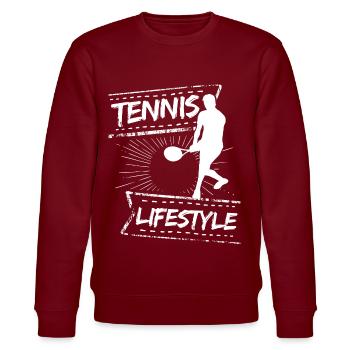 tennis / Tennis / Tennis spieler / Tennis Spielen - Stanley/Stella Unisex Bio-Sweatshirt CHANGER  - Burgunderrot - Vorne - Nik (191cm) & Marisol (170cm)