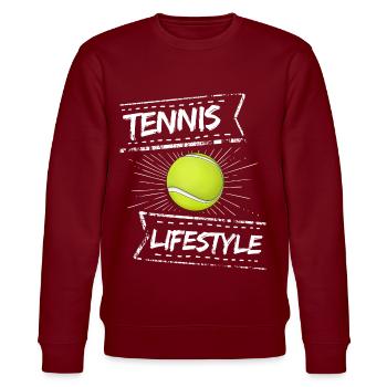 tennis / Tennis / Tennis spieler / Tennis Spielen - Stanley/Stella Unisex Bio-Sweatshirt CHANGER  - Burgunderrot - Vorne - Nik (191cm) & Marisol (170cm)