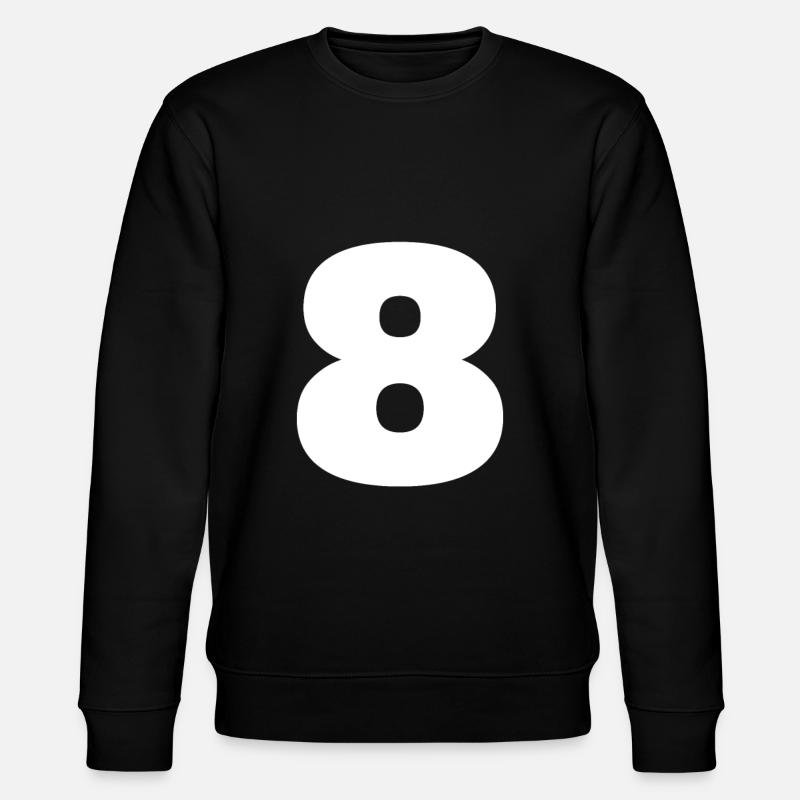 Nummer 8 Großbuchstaben Monogramm - Stanley/Stella Unisex Bio-Sweatshirt CHANGER  - Schwarz