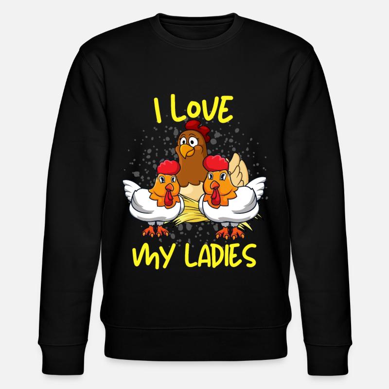 Jeg elsker mine damer kylling ejer siger for - Stanley/Stella økologisk unisex-sweatshirt CHANGER  - sort