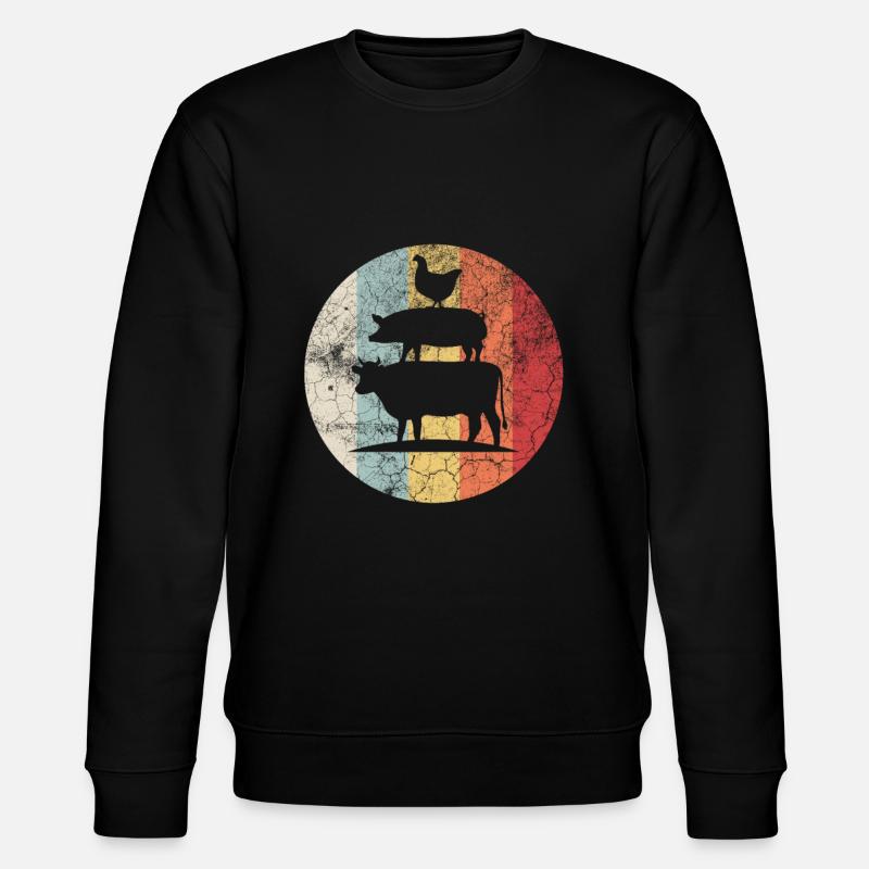 Chicken Pig Cow - Stanley/Stella CHANGER Unisex Organic Sweatshirt - black