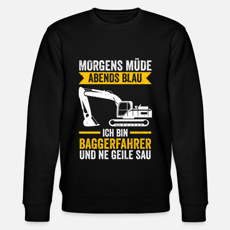 Baggerfahrer Tiefbau Bagger - Stanley/Stella Unisex Bio-Sweatshirt CHANGER  - Schwarz