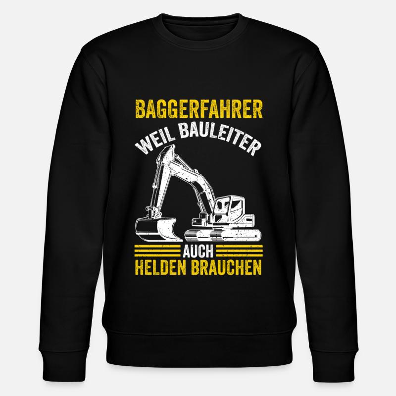 Baggerfahrer Bauleiter Bagger - Stanley/Stella Unisex Bio-Sweatshirt CHANGER  - Schwarz