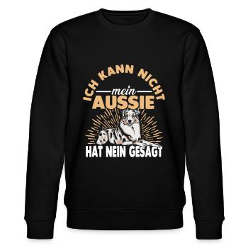 Australian Shepherd Aussie - Stanley/Stella Unisex Bio-Sweatshirt CHANGER  - Schwarz - Vorne - Nik (191cm) & Marisol (170cm)